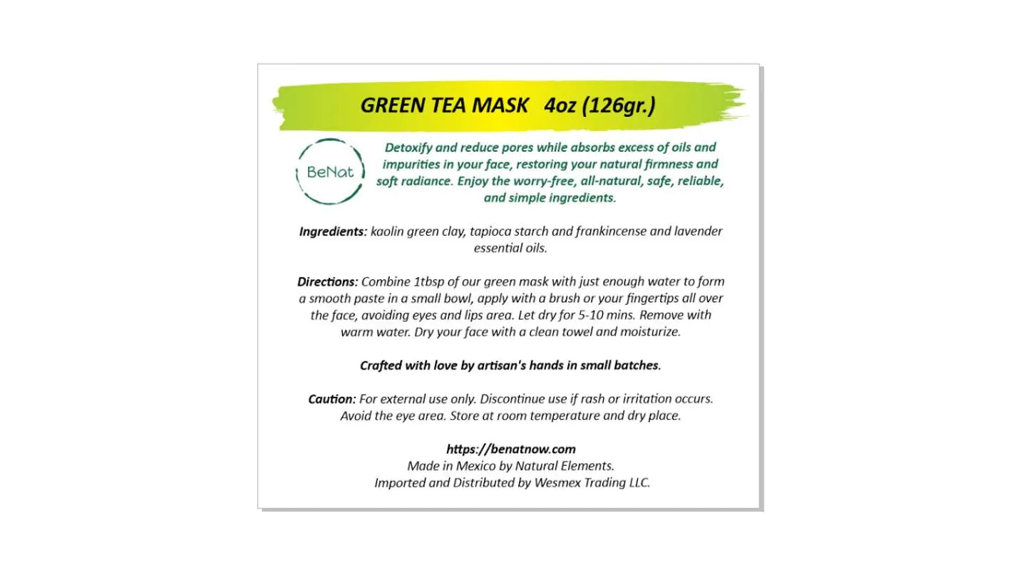Mascarilla de arcilla verde