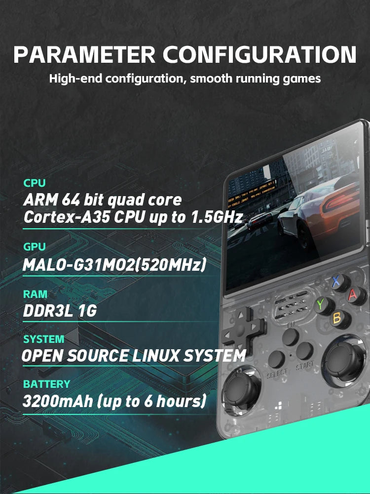 Consola de videojuegos portátil retro R36 S