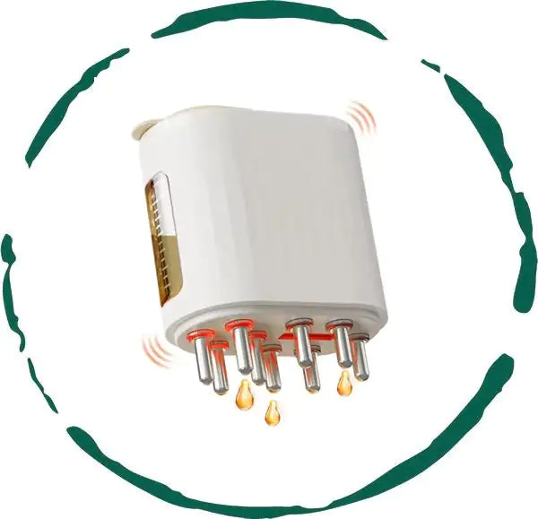 Aplicador de aceite eléctrico y masajeador vibratorio del cuero cabelludo 2 en 1.