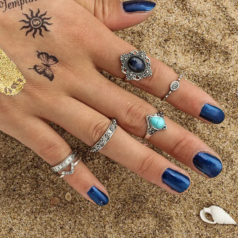 Juego de Anillos Vintage - Colección de Seis Piezas