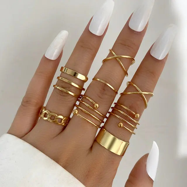 Juego de anillos en forma de espiral