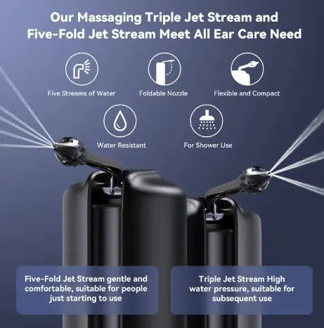 Kit de eliminación de cera de oído para adultos y niños, jeringa de lavado de agua recargable con 4 modos de limpieza de oídos, lavado de riego