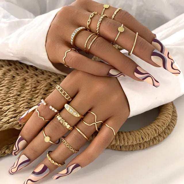 Juego de anillos en forma de espiral