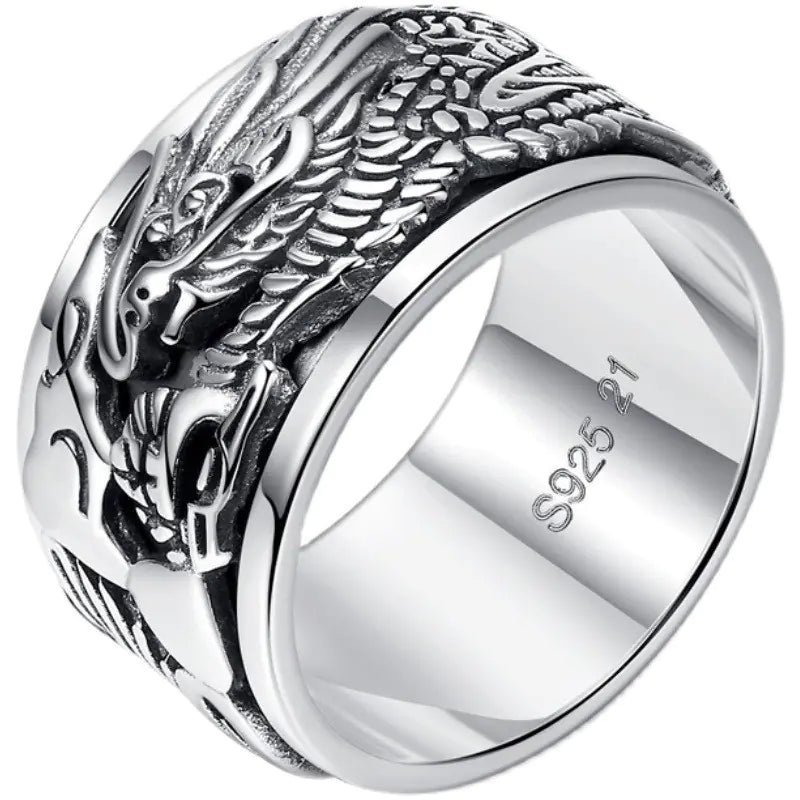 Anillo Vintage Giratorio de Dragón para Hombres - Diseño Ajustable Único