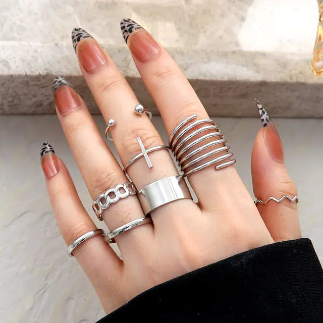 Juego de anillos en forma de espiral