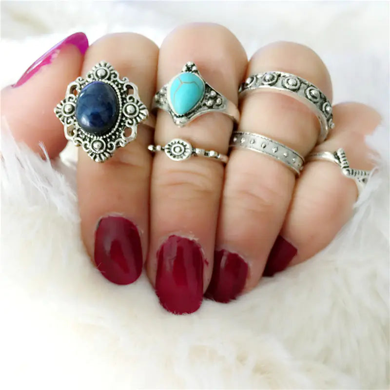 Juego de Anillos Vintage - Colección de Seis Piezas