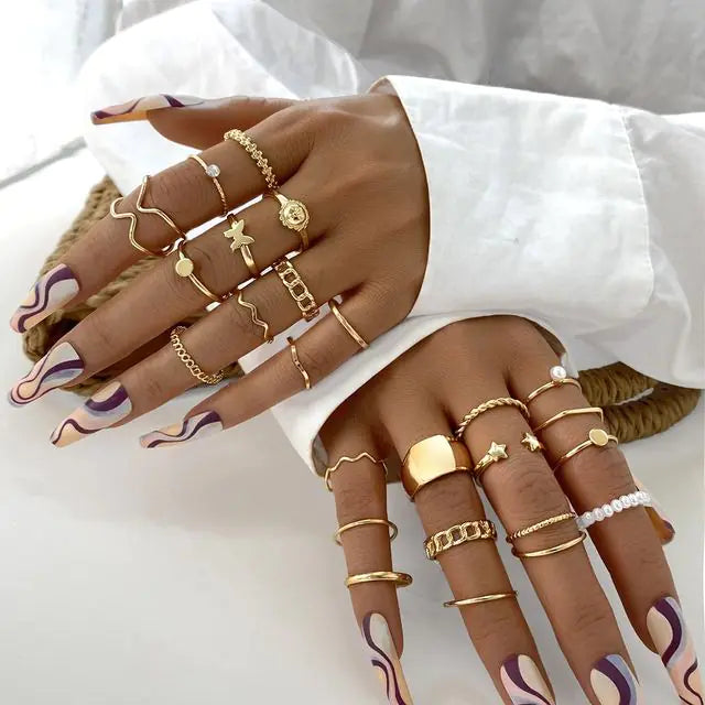 Juego de anillos en forma de espiral