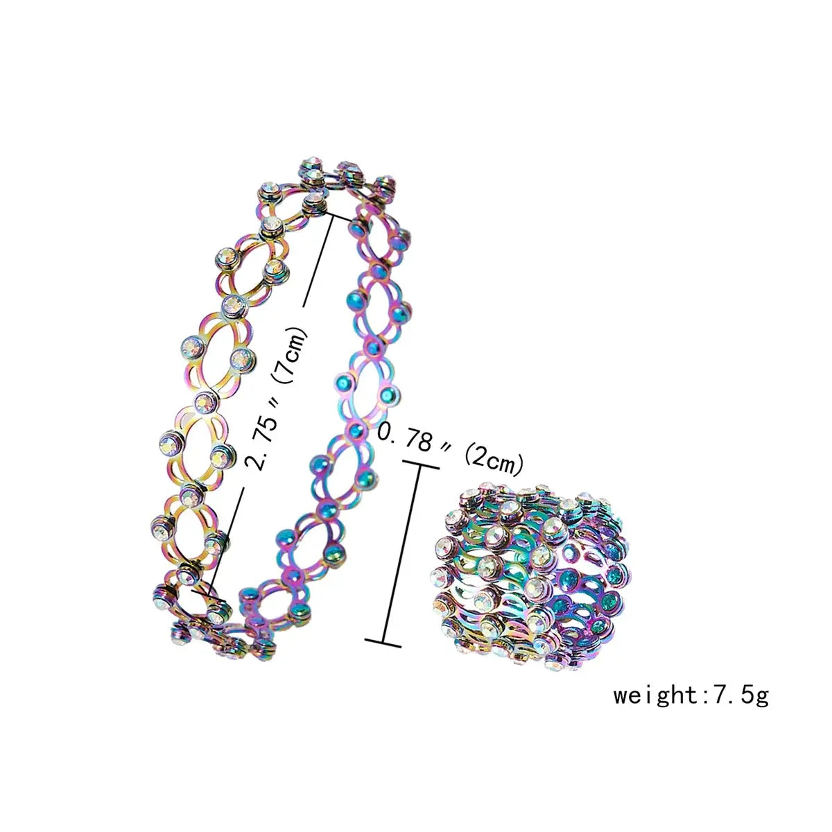 Anillo retráctil de circonitas multicapa con giro