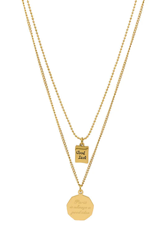 Cadena de Suéter de Clavícula para Mujeres con Doble Collar