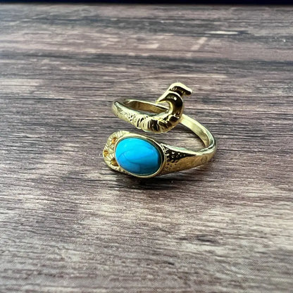 Anillo vintage de pavo real y koi con diseño ajustable