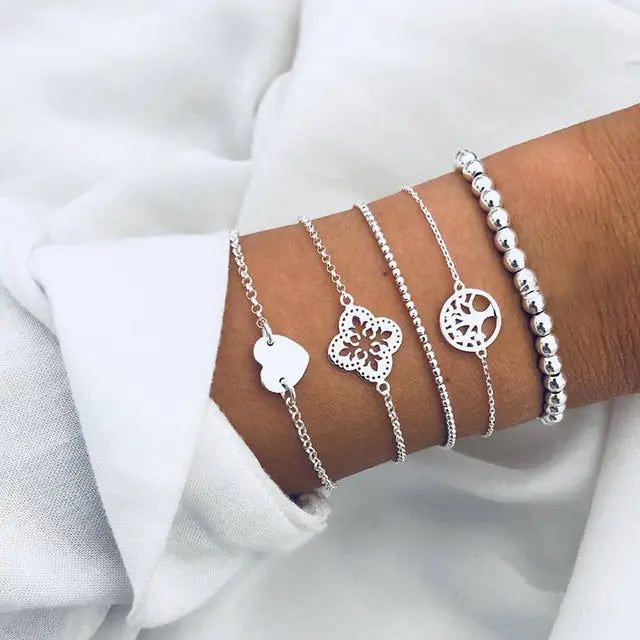 Juego de pulseras de cadena de moda