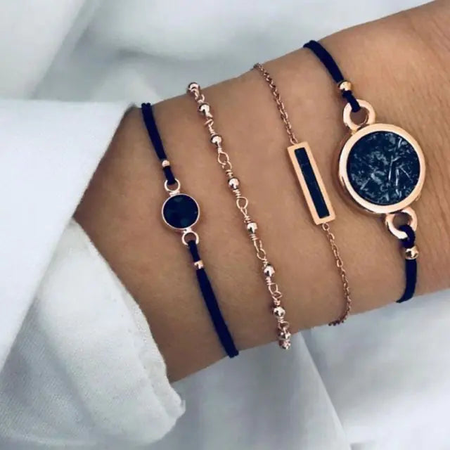 Juego de pulseras de cadena de moda