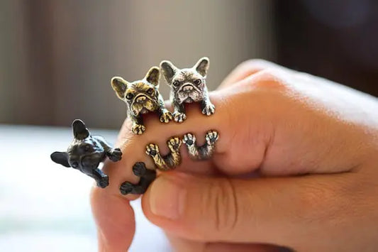 Anillo de Estilo Antiguo de Bulldog Francés
