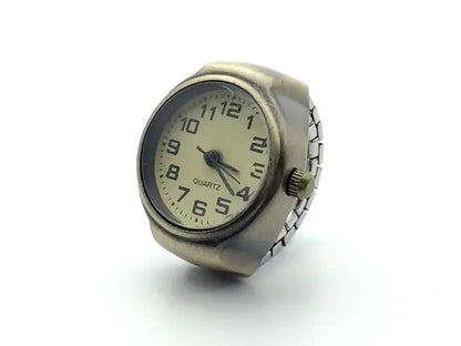 Anillo de reloj de cuarzo elástico estilo punk vintage