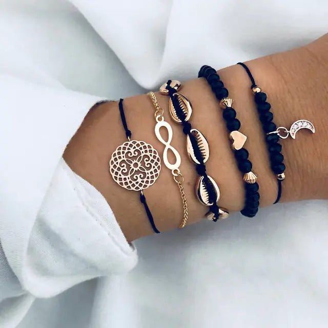 Juego de pulseras de cadena de moda