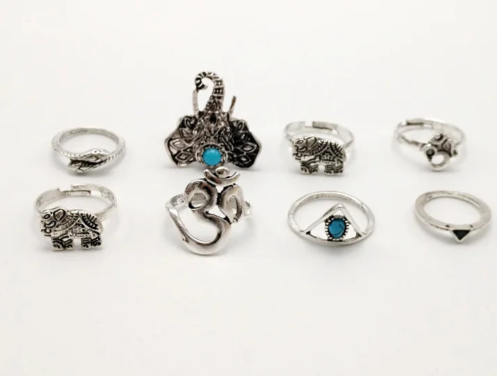Juego de Anillos Vintage - Colecciones de Seis y Ocho Piezas