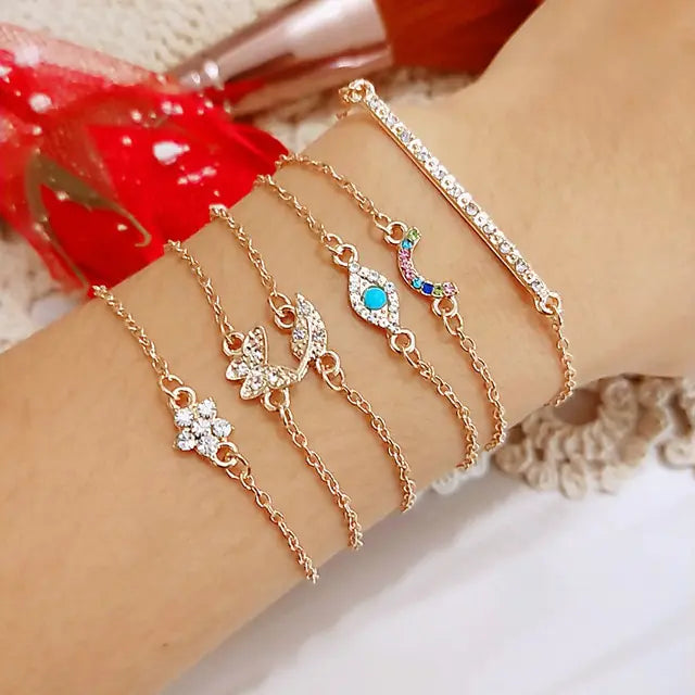 Juego de pulseras de cadena de moda