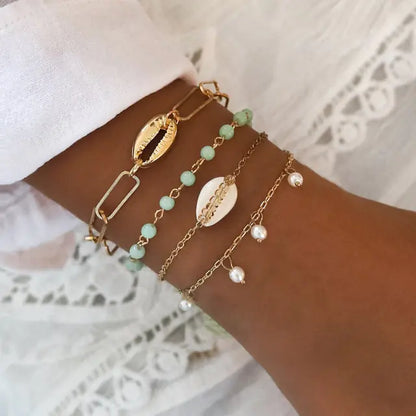 Juego de pulseras de cadena de moda