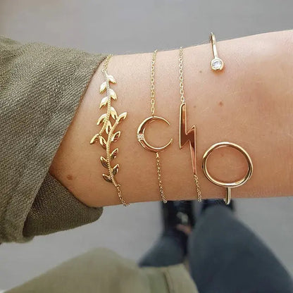 Juego de pulseras de cadena de moda