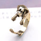 Anillo de Bulldog Ajustable Vintage en Plata Antigua y Bronce