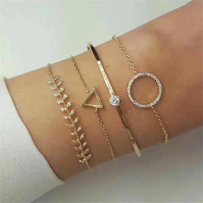 Juego de pulseras de aleación de cristal