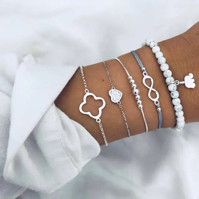 Juego de pulseras de cadena de moda