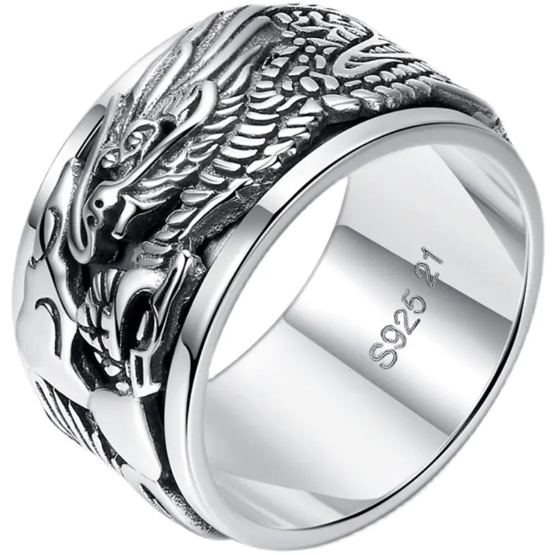 Anillo Vintage Giratorio de Dragón para Hombres - Diseño Ajustable Único