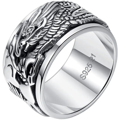 Anillo Vintage Giratorio de Dragón para Hombres - Diseño Ajustable Único
