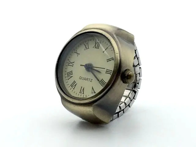 Anillo de reloj de cuarzo elástico estilo punk vintage