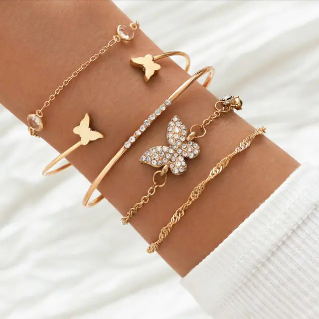 Juego de pulseras de cadena de moda