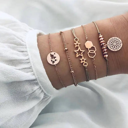 Juego de pulseras de cadena de moda