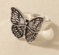 Anillo de Metal con Alas de Plata Vintage