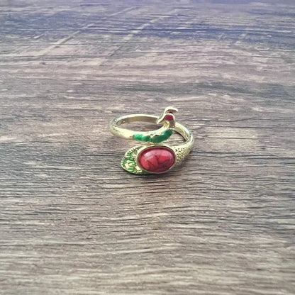 Anillo vintage de pavo real y koi con diseño ajustable