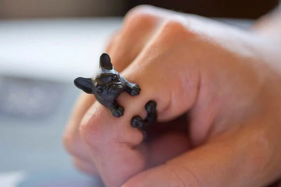Anillo de Estilo Antiguo de Bulldog Francés