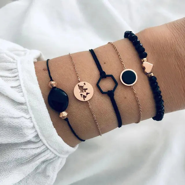 Juego de pulseras de cadena de moda