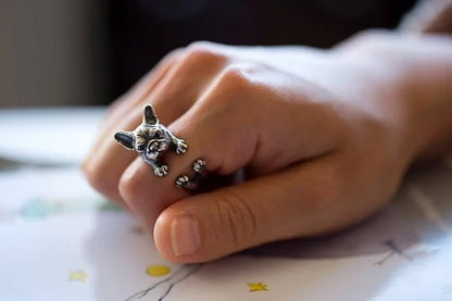 Anillo de Estilo Antiguo de Bulldog Francés