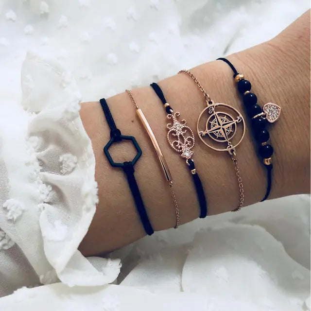 Juego de pulseras de cadena de moda