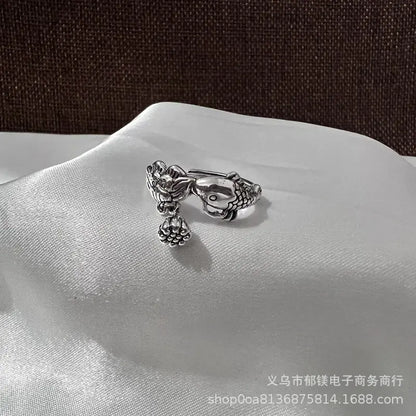 Anillo vintage de pavo real y koi con diseño ajustable
