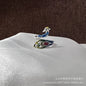 Anillo vintage de pavo real y koi con diseño ajustable