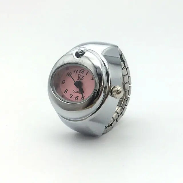 Anillo de reloj de cuarzo elástico estilo punk vintage