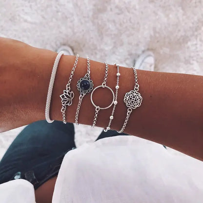 Juego de pulseras de cadena de moda