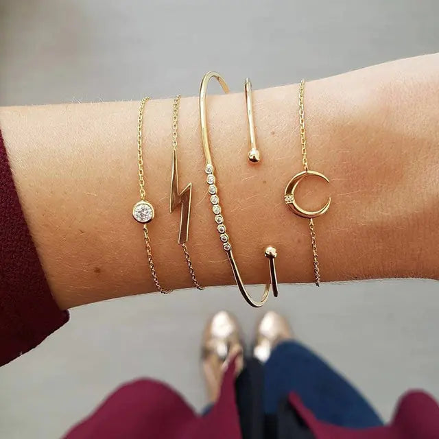 Juego de pulseras de cadena de moda