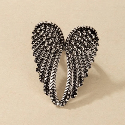 Anillo de Metal con Alas de Plata Vintage