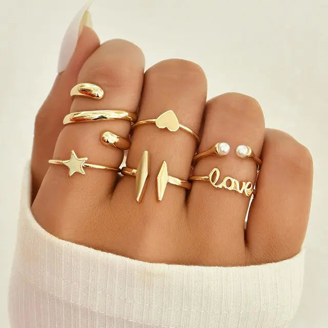 Juego de anillos boho