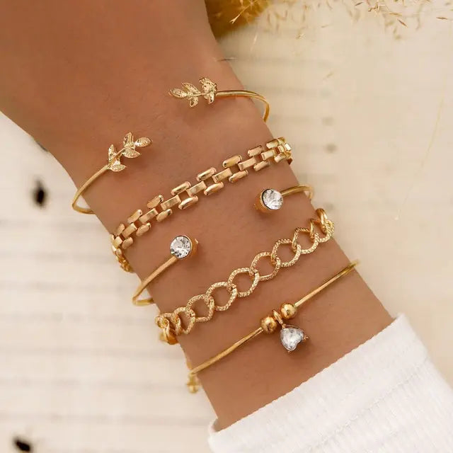 Juego de pulseras de cadena de moda