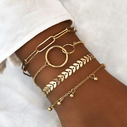 Juego de pulseras de cadena de moda