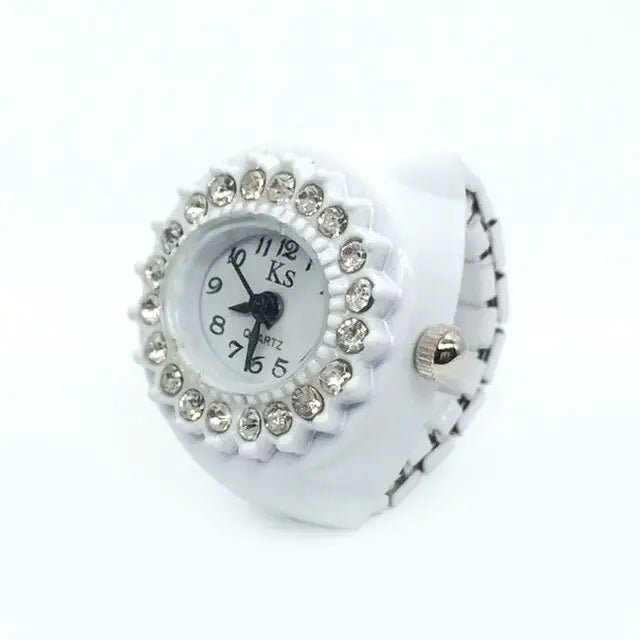 Anillo de reloj de cuarzo elástico estilo punk vintage