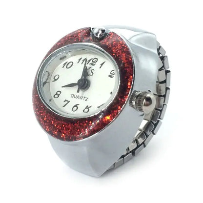 Anillo de reloj de cuarzo elástico estilo punk vintage