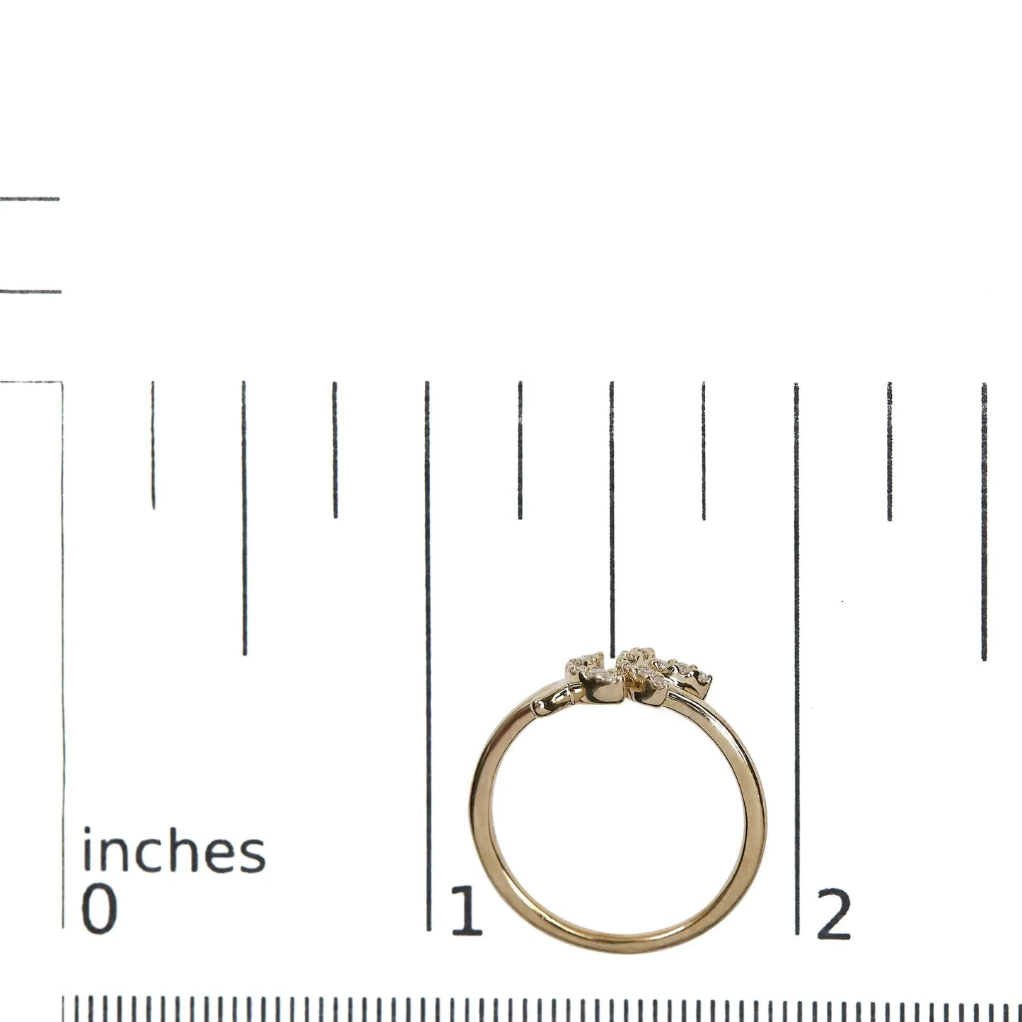 Anillo de diamantes con dos corazones en oro amarillo de 14 quilates y 1/20 ct (KL, I1-I2)