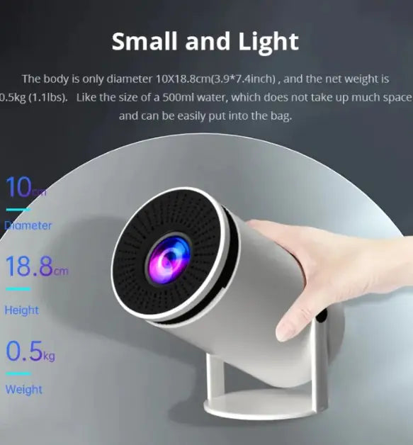 Mini Projector 4k HD, Android, WiFi, Bluetooth, 1080P, White